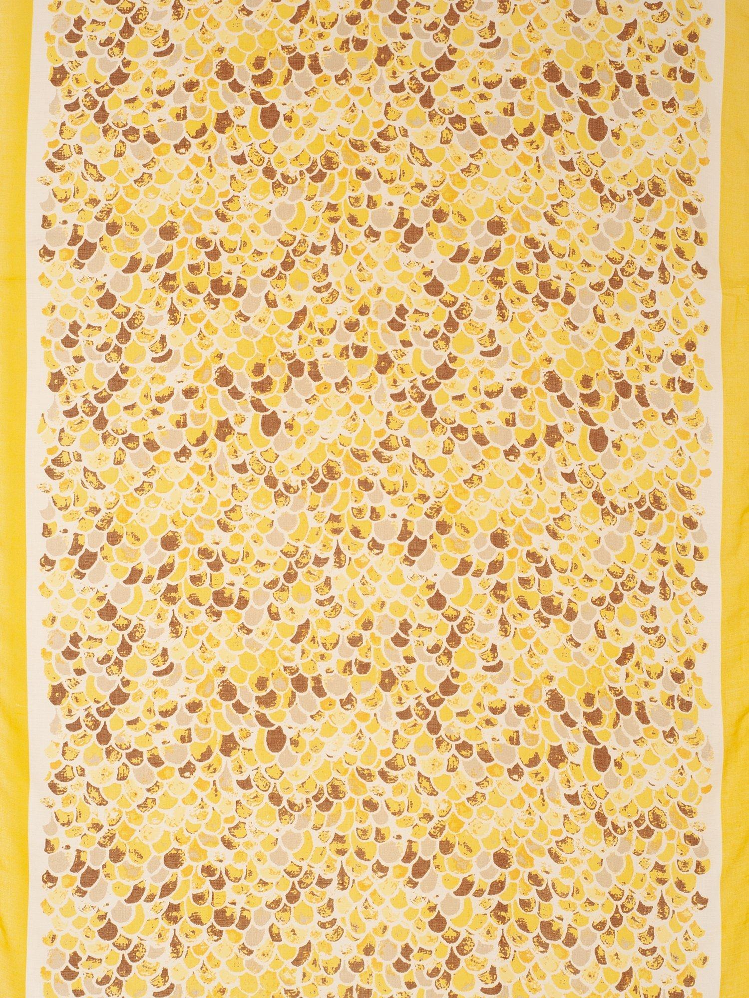 Product image 4 of 5, which shows chesca Scale Print Colourblock Border Scarf, Yellow, One Size