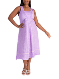 chesca Ribbed Panelled Sleeveless Linen Dress