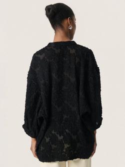 Soaked In Luxury SLRaye Textured V-Neck Amily Blouse - view 2, Black