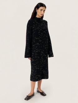 Soaked In Luxury SLLiora Long Sleeved Knitted Midi Dress, Black