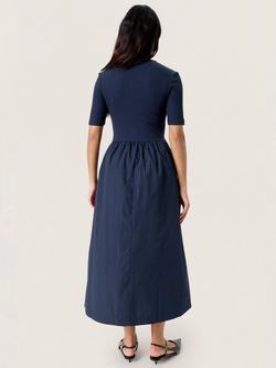 Soaked In Luxury Simone Phoebe Short Sleeve Midi Dress - view 2, Navy