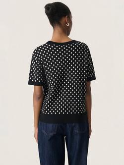 Soaked In LuxurySLGya Short Sleeve Crew Neck Pullover - view 2, Black/Multi