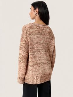 Soaked In Luxury SLMacawi Long Sleeve Relaxed Wool Blend Pullover - view 2, Mid Brown