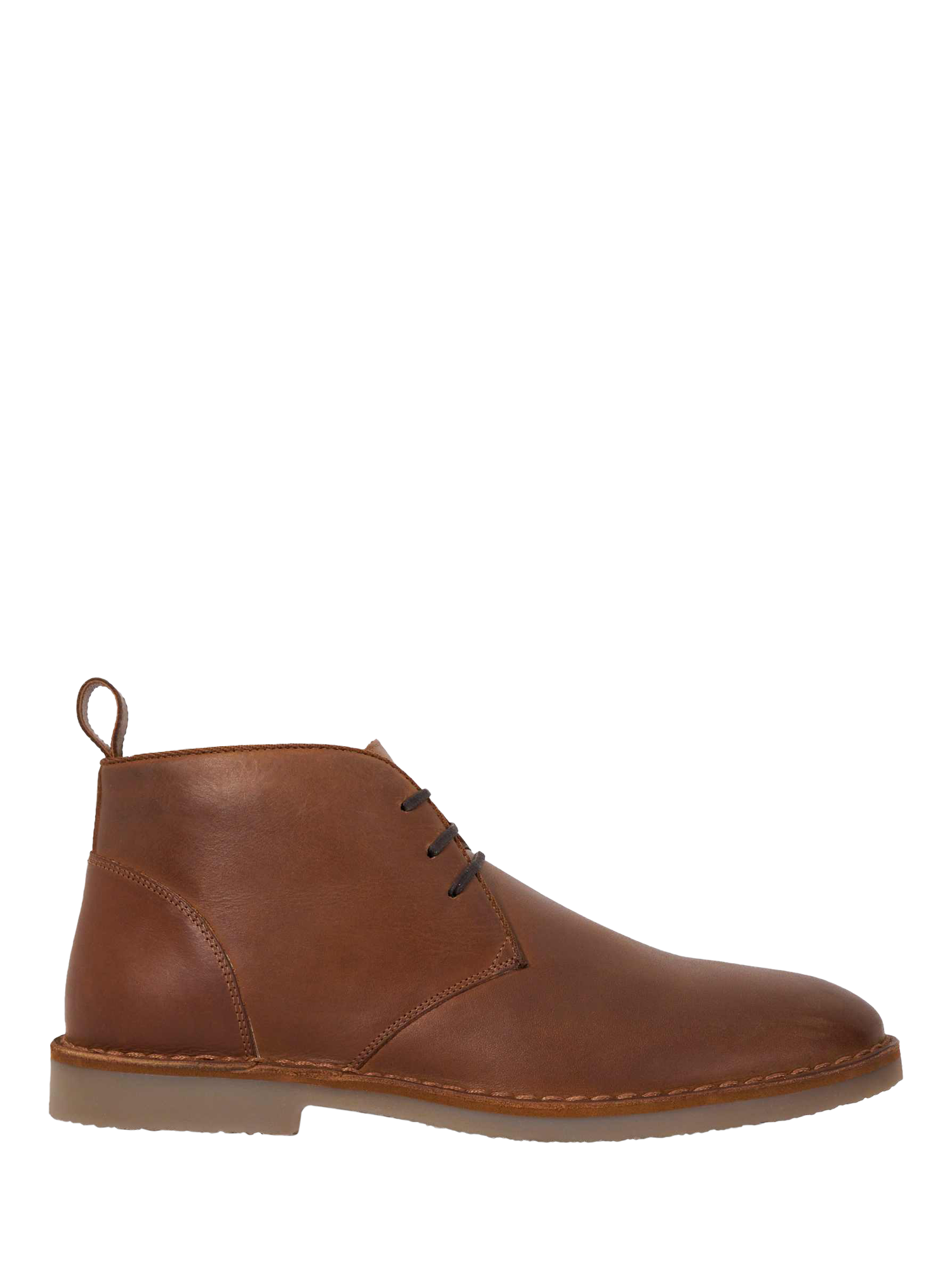 Product image 1 of 5, which shows Dune London Cashed Leather Chukka Boots, Chestnut, 6|6.5