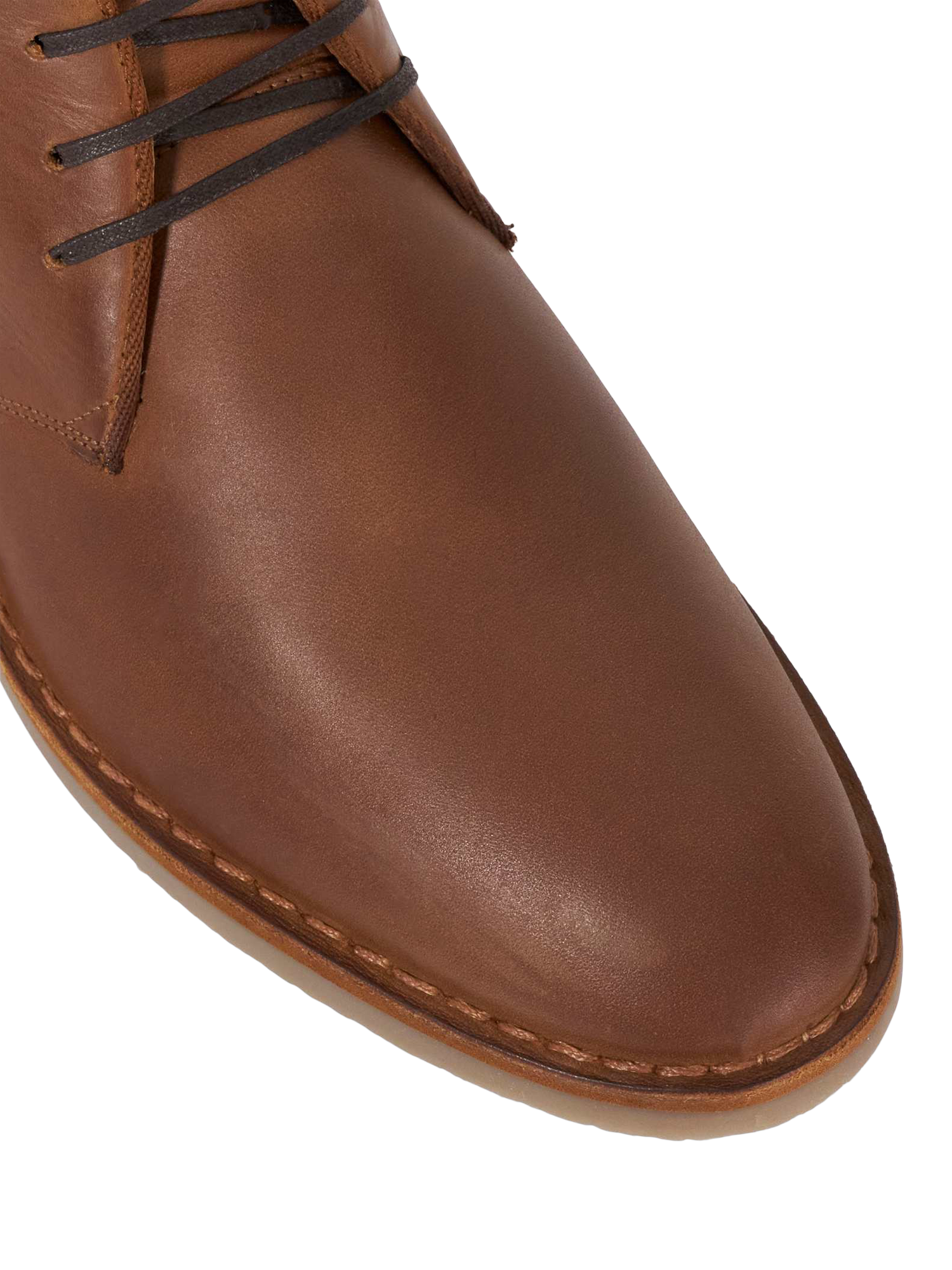 Product image 5 of 5, which shows Dune London Cashed Leather Chukka Boots, Chestnut, 6|6.5