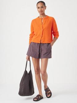 HUSH Juni Crew Neck Wool Rich Cardigan - view 2, Bright Orange