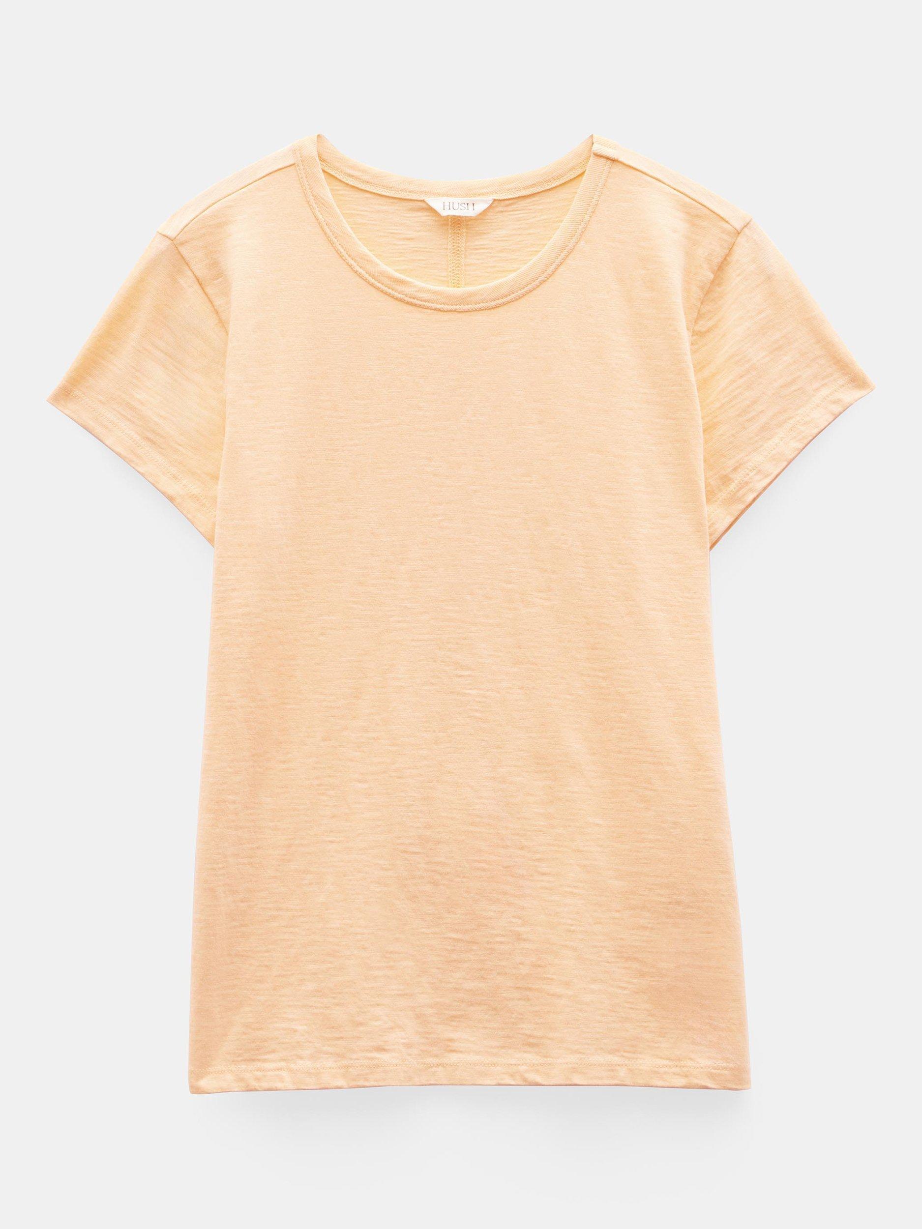 Product image 4 of 5, which shows HUSH Slim Fit Crew Neck T-Shirt, Peach Orange, L