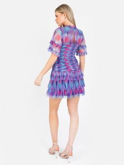 Anaya With Love Gathered Tulle High Neck Mini Dress, Multi - view 2, Multi