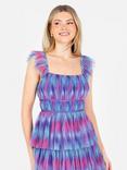 Anaya With Love Tiered Abstract Print Cap Sleeve Midi Dress