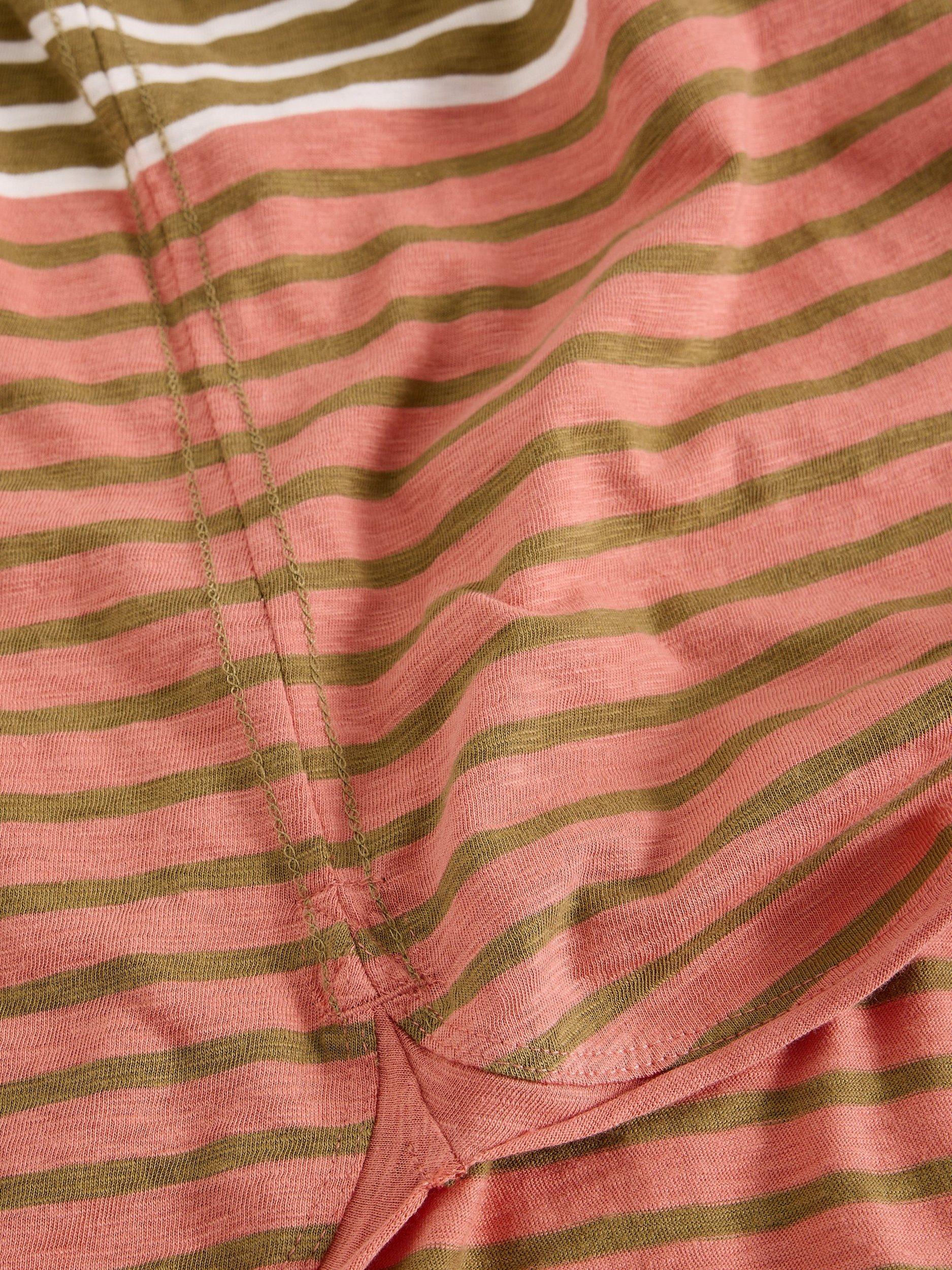 Product image 6 of 6, which shows White Stuff Clara Round Neck Long Sleeve Cotton Blend Stitch Tee, Green/Multi, 6