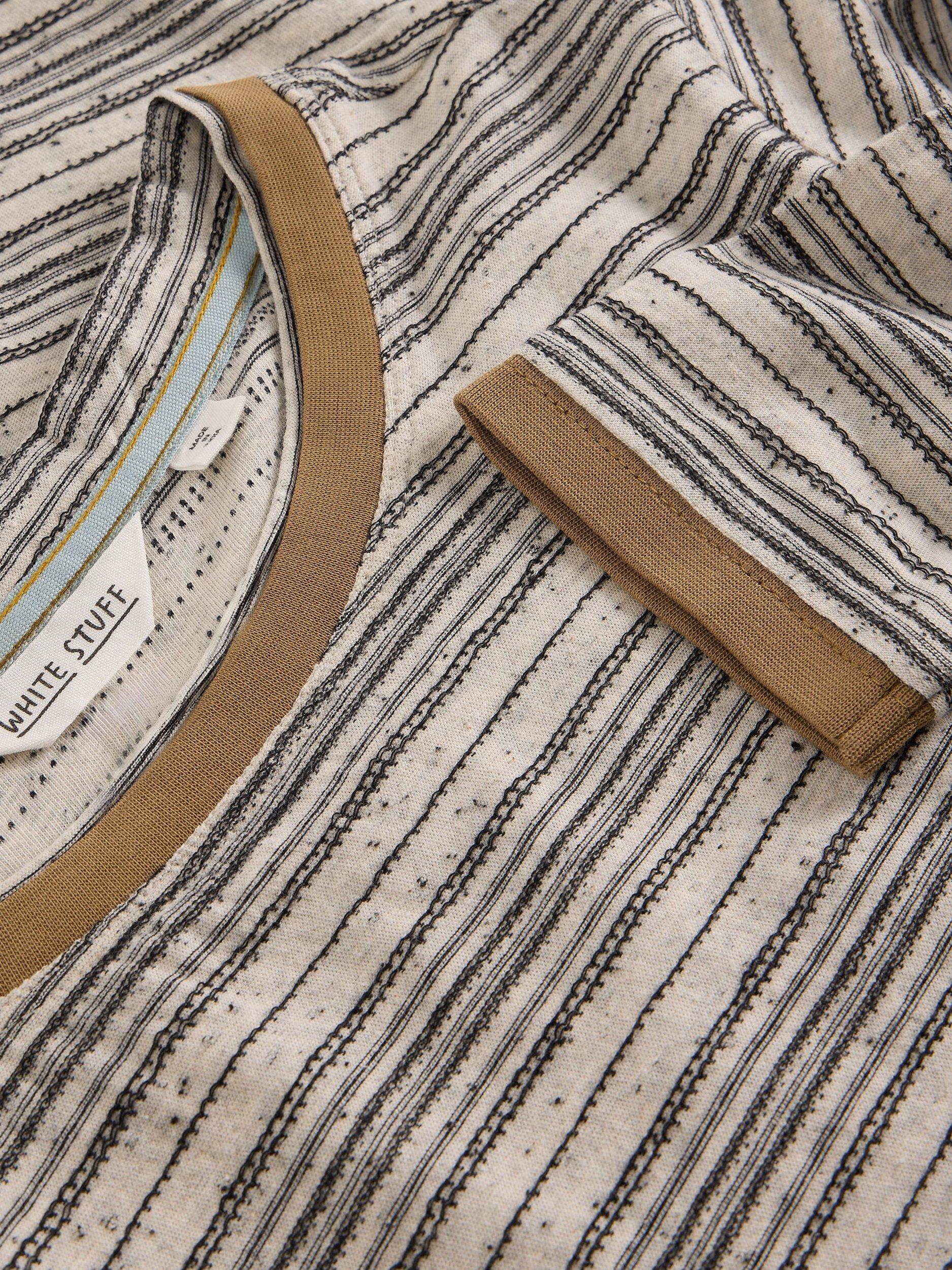 Product image 6 of 6, which shows White Stuff Clara Round Neck Long Sleeve Cotton Blend Stitch Tee, Natural/Multi, 6