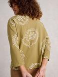 White Stuff Demi Cotton Floral Round Neck Top