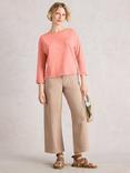 White Stuff Demi Pocket Detail Top, Mid Coral
