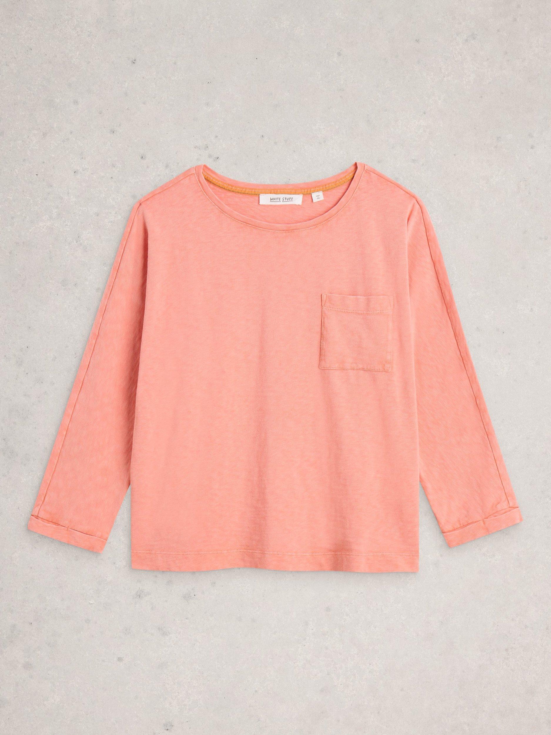 Product image 5 of 6, which shows White Stuff Demi Pocket Detail Top, Mid Coral, 6