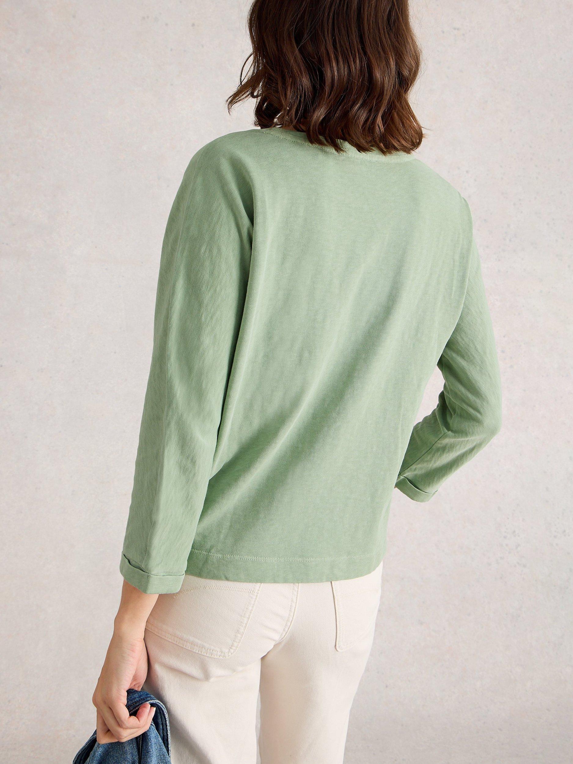 Product image 2 of 6, which shows White Stuff Demi Cotton Top, Mid Green, 6