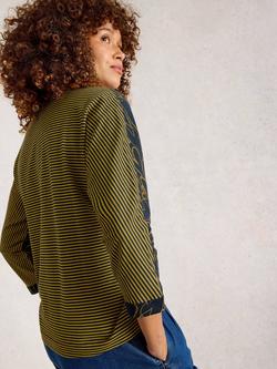 White Stuff Demi Heart Print Top, Navy/Multi - view 2, Navy/Multi