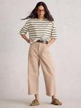 White Stuff Katya Stripe Boxy T-Shirt, Ivory/Multi