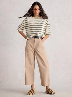 White Stuff Katya Stripe Boxy T-Shirt, Ivory/Multi, Ivory/Multi