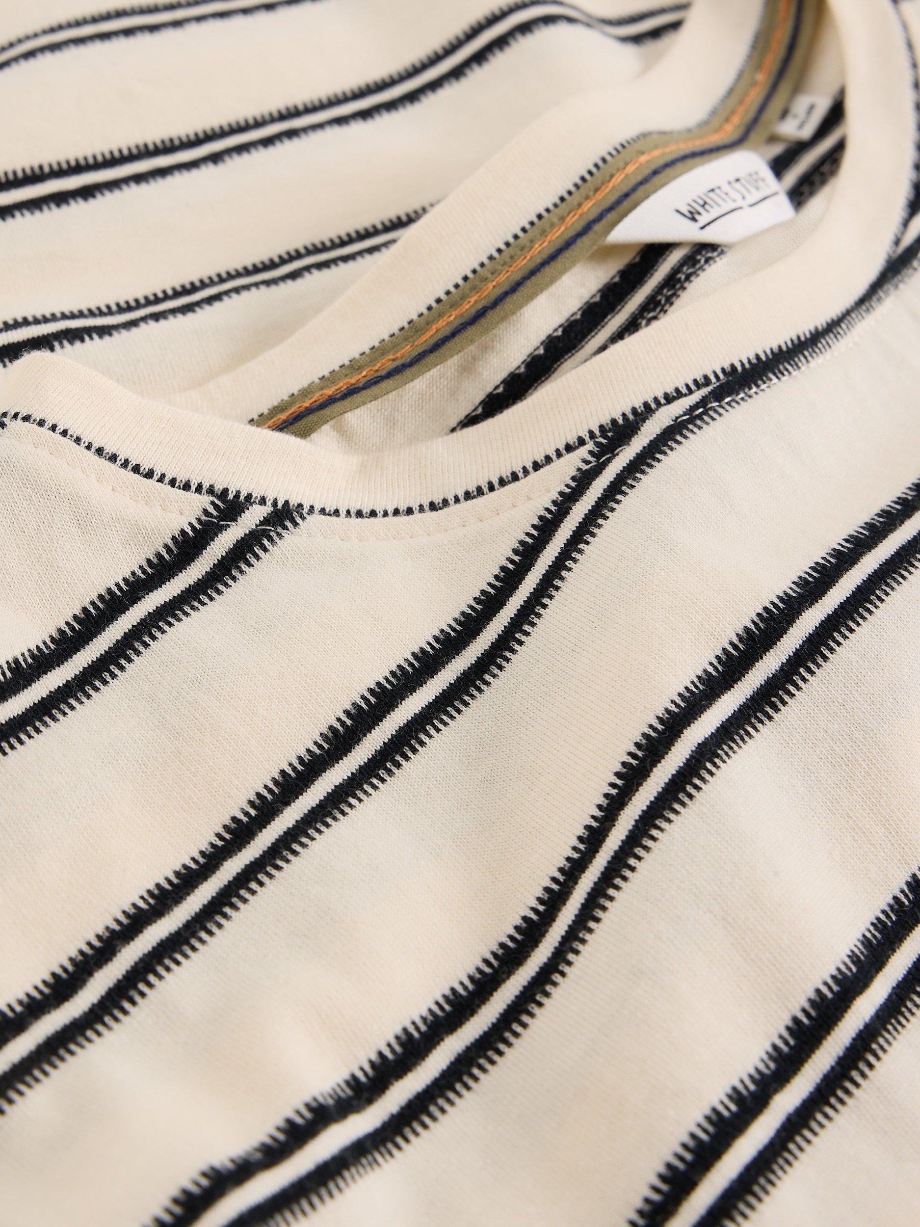 Product image 6 of 6, which shows White Stuff Katya Stripe Boxy T-Shirt, Ivory/Multi, 6
