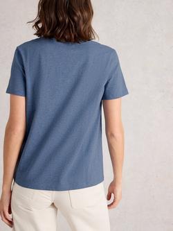 White Stuff Nadia Organic Cotton T-Shirt - view 2, Mid Blue
