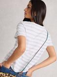 White Stuff Nadia Stripe Stitch T-Shirt, White/Multi