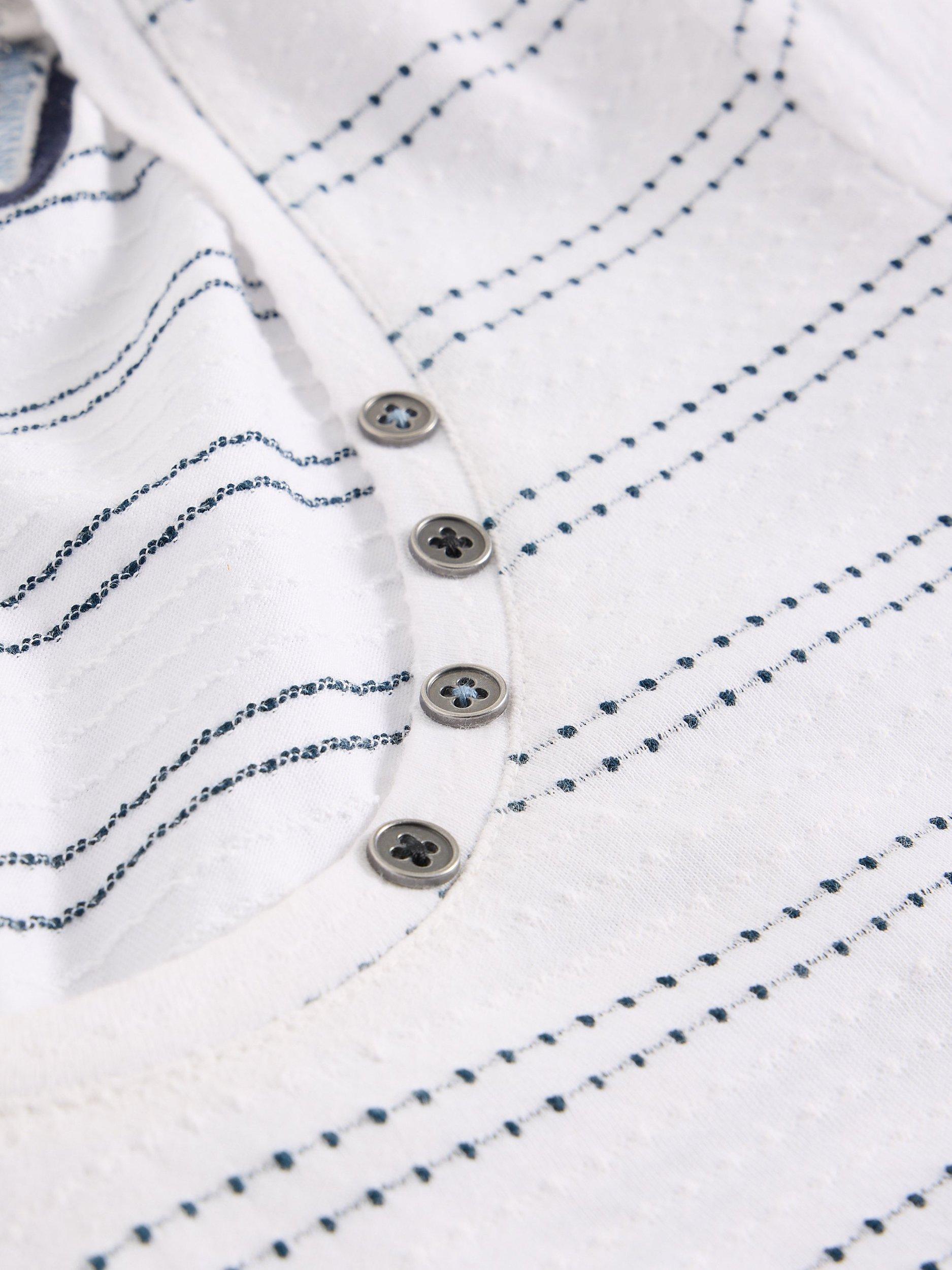Product image 6 of 6, which shows White Stuff Nadia Stripe Stitch T-Shirt, White/Multi, 8