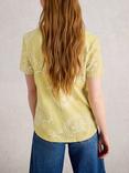 White Stuff Nadia Floral Scoop Neck T-Shirt, Yellow/Multi
