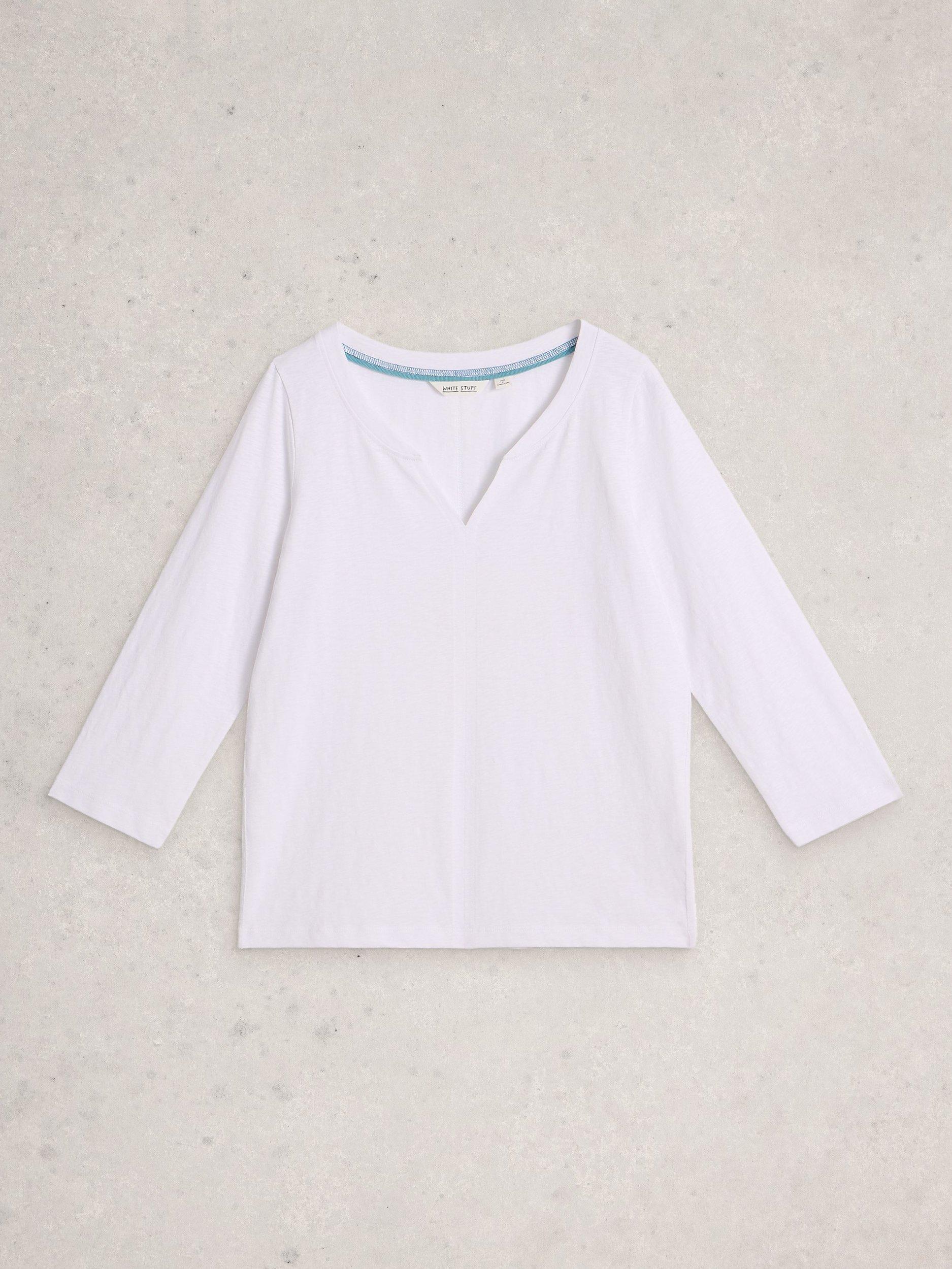 Product image 5 of 6, which shows White Stuff Nelly Cotton T-Shirt, Bril White, 6