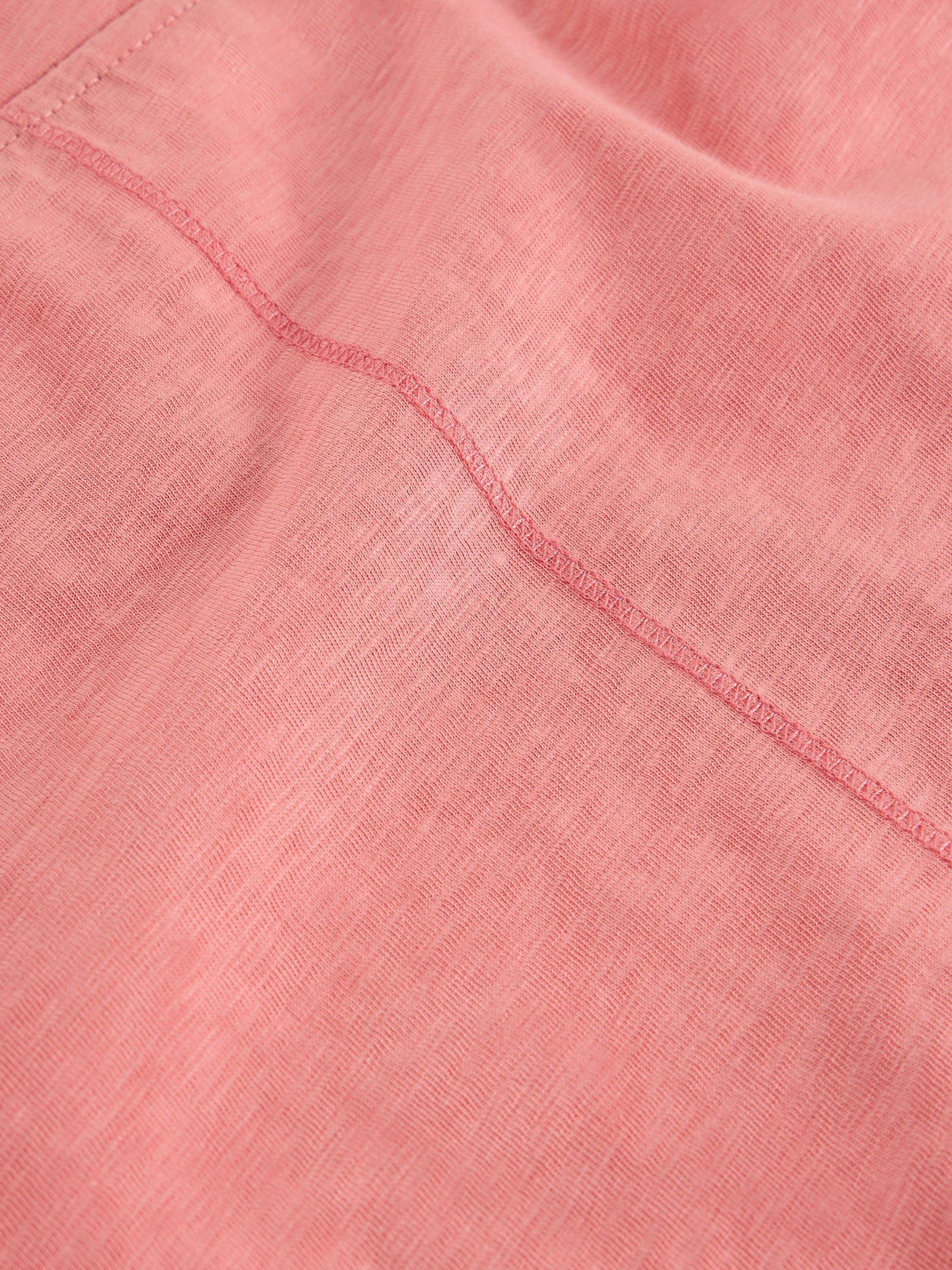 Product image 6 of 6, which shows White Stuff Nelly Cotton V-Neck T-Shirt, Mid Coral, 6