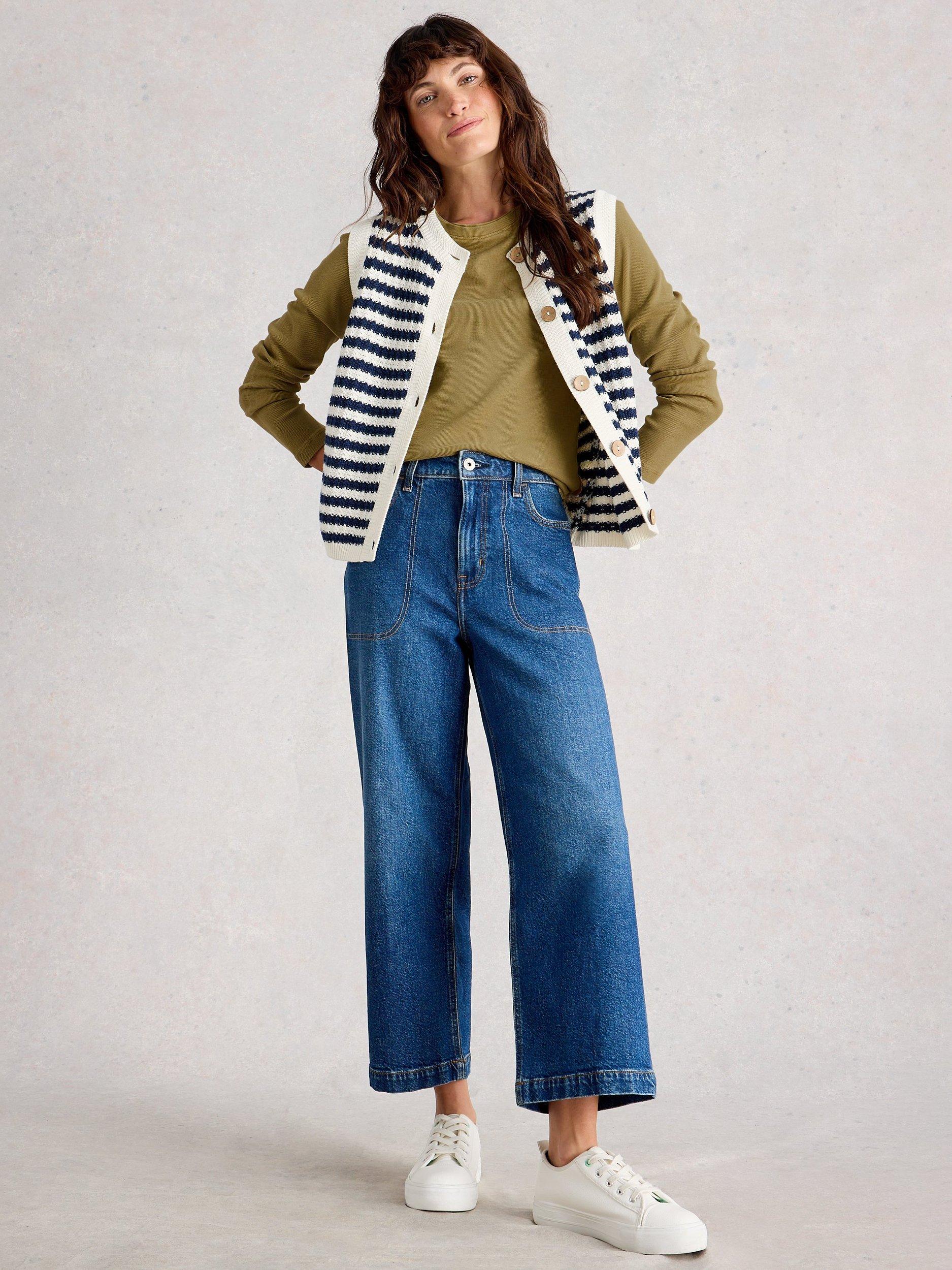 Product image 4 of 6, which shows White Stuff Sadie Ribbed Long Sleeve Top, Khaki Green, 14