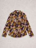 White Stuff Annie Leaves Jersey Shirt, Navy/Multi