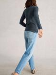 White Stuff Sadie Long Sleeve Ribbed Cotton T-Shirt