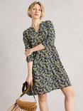 White Stuff Frances Floral V-Neck Dress, Navy/Multi
