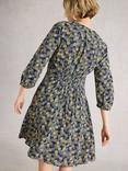 White Stuff Frances Floral V-Neck Dress, Navy/Multi