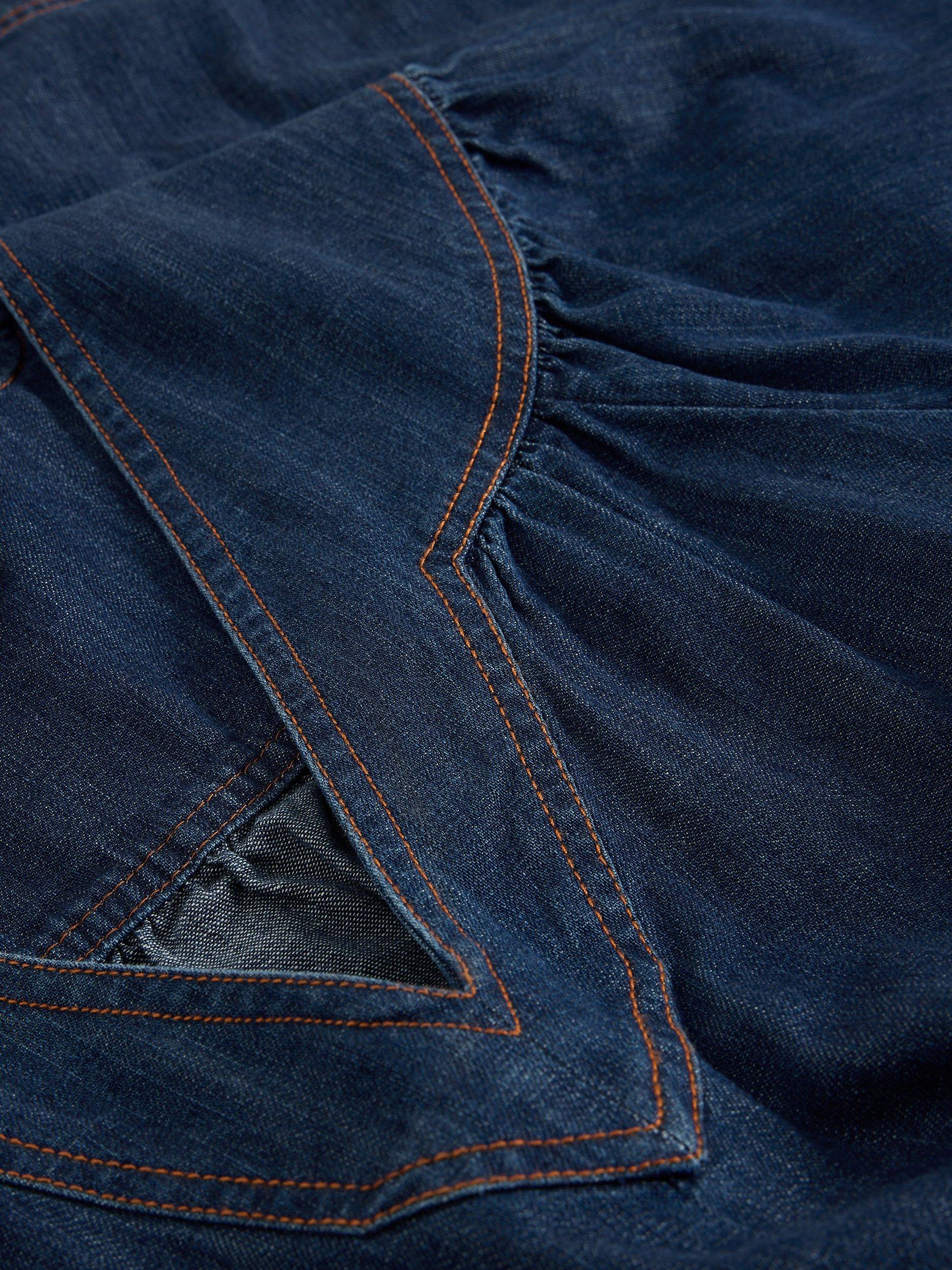 Product image 6 of 6, which shows White Stuff Leo Denim Flared Midi Dress, Dk Denim, 8