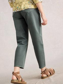 White Stuff Tilly Organic Cotton Rich Tapered Jeans - view 2, Mid Green