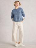 White Stuff Victoria Textured Knit Jumper, Blue/Multi