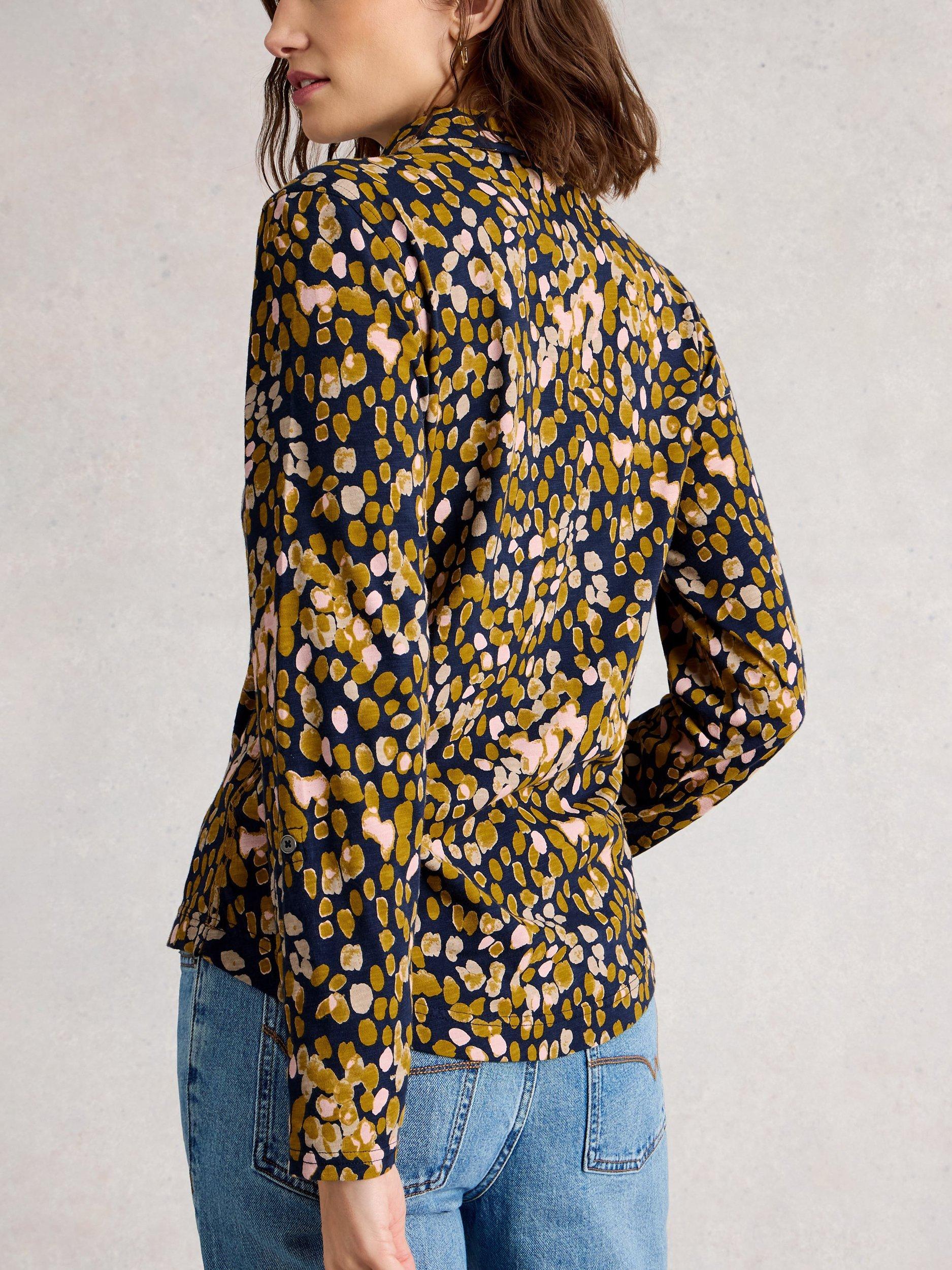 Product image 2 of 6, which shows White Stuff Annie Cotton Shirt, Yellow/Multi, 6