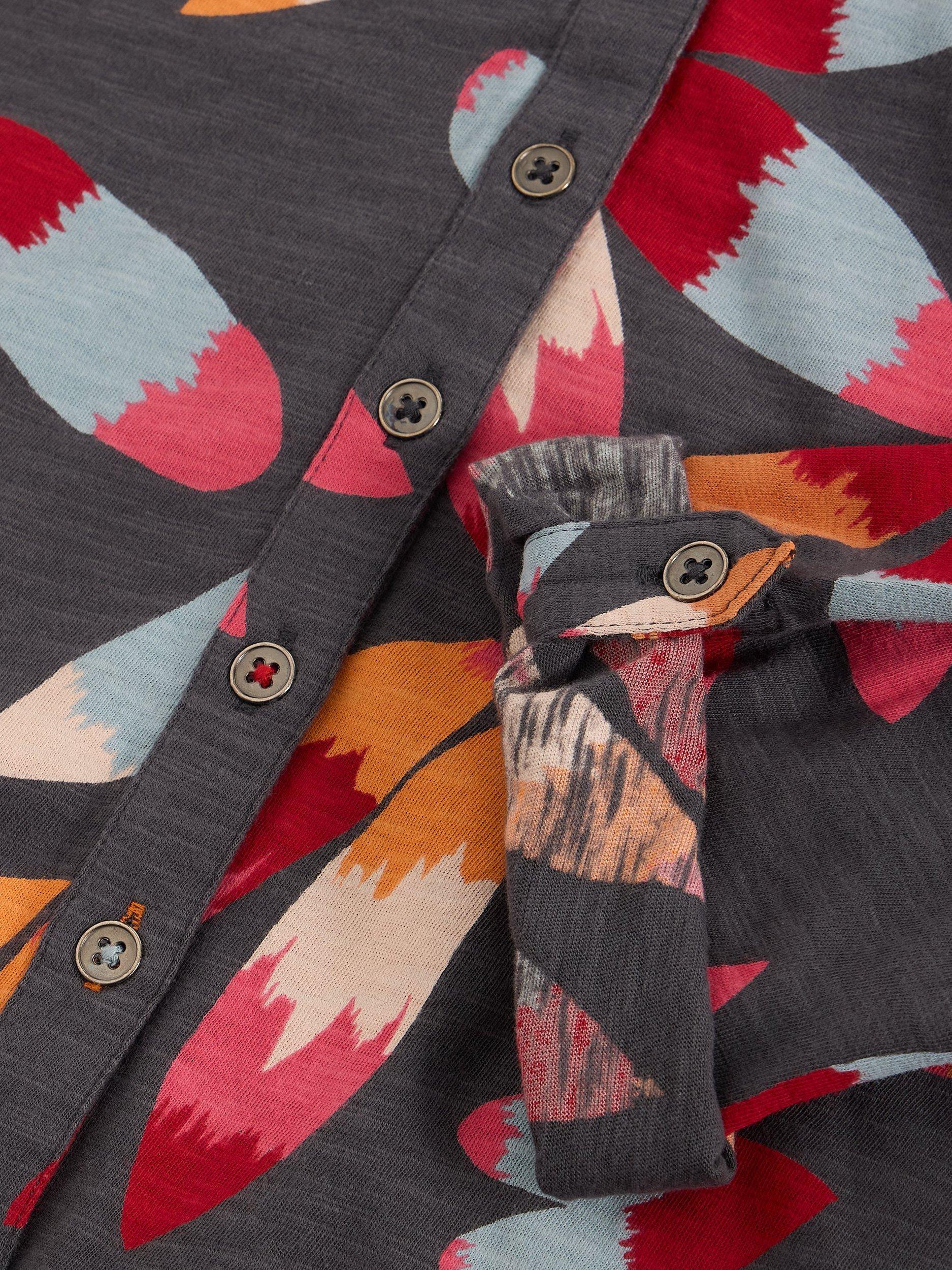 Product image 6 of 6, which shows White Stuff Annie Floral Jersey Shirt, Grey/Multi, 6