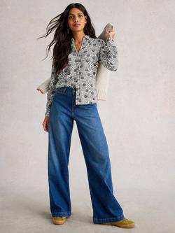 White Stuff Annie Printed Cotton Shirt, White/Multi