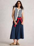 White Stuff Leo Denim Midi Skirt, Dark Blue