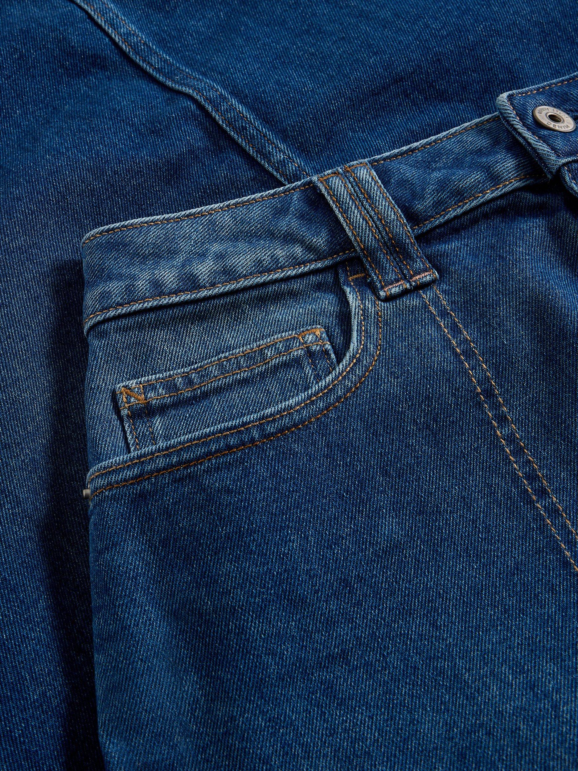 Product image 6 of 6, which shows White Stuff Tia Cotton Blend A Line Midi Skirt, Mid Blue, 6