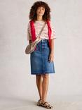 White Stuff Tia Cotton Blend A Line Denim Skirt
