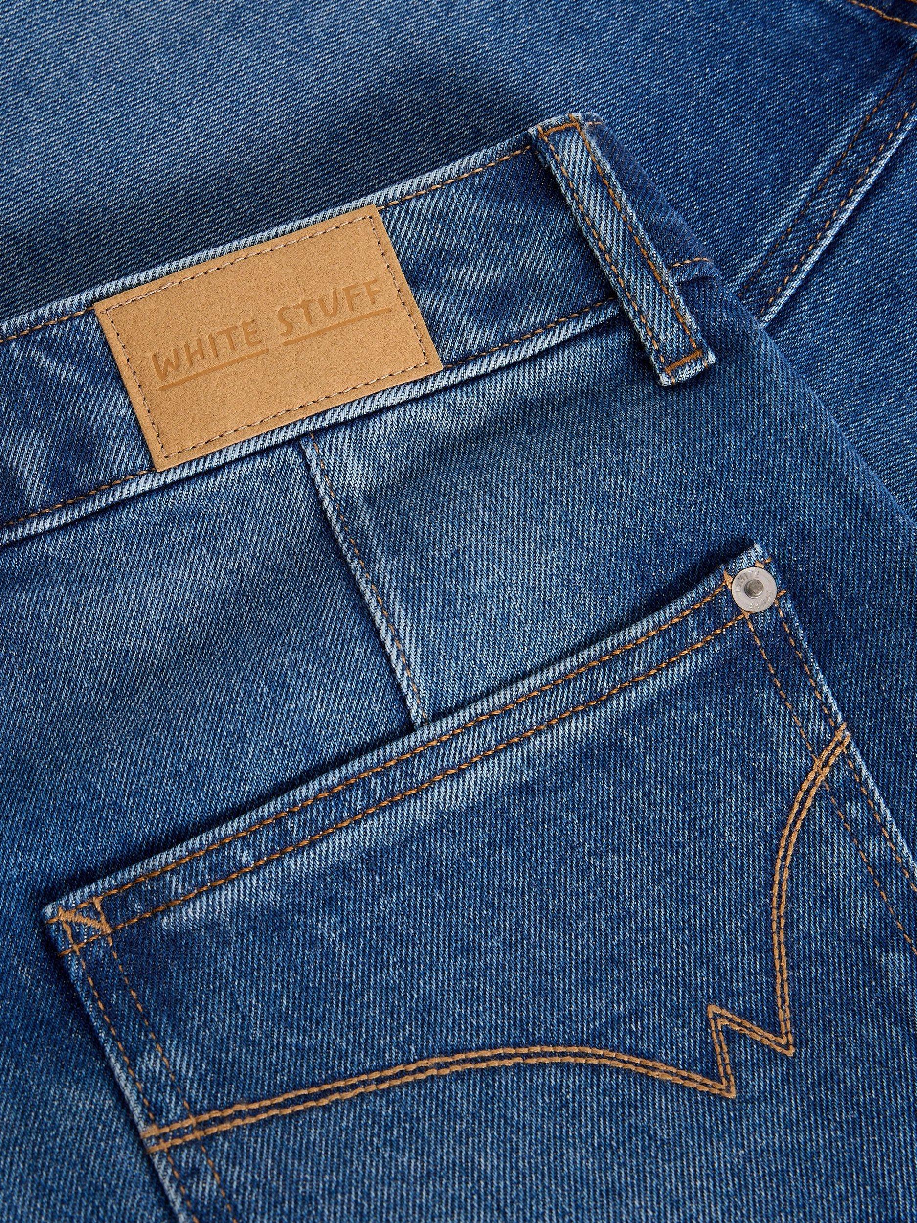 Product image 6 of 6, which shows White Stuff Tia Cotton Blend A Line Denim Skirt, Mid Blue, 6