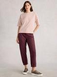 White Stuff Thea Organic Cotton Cargo Trousers, Dk Plum