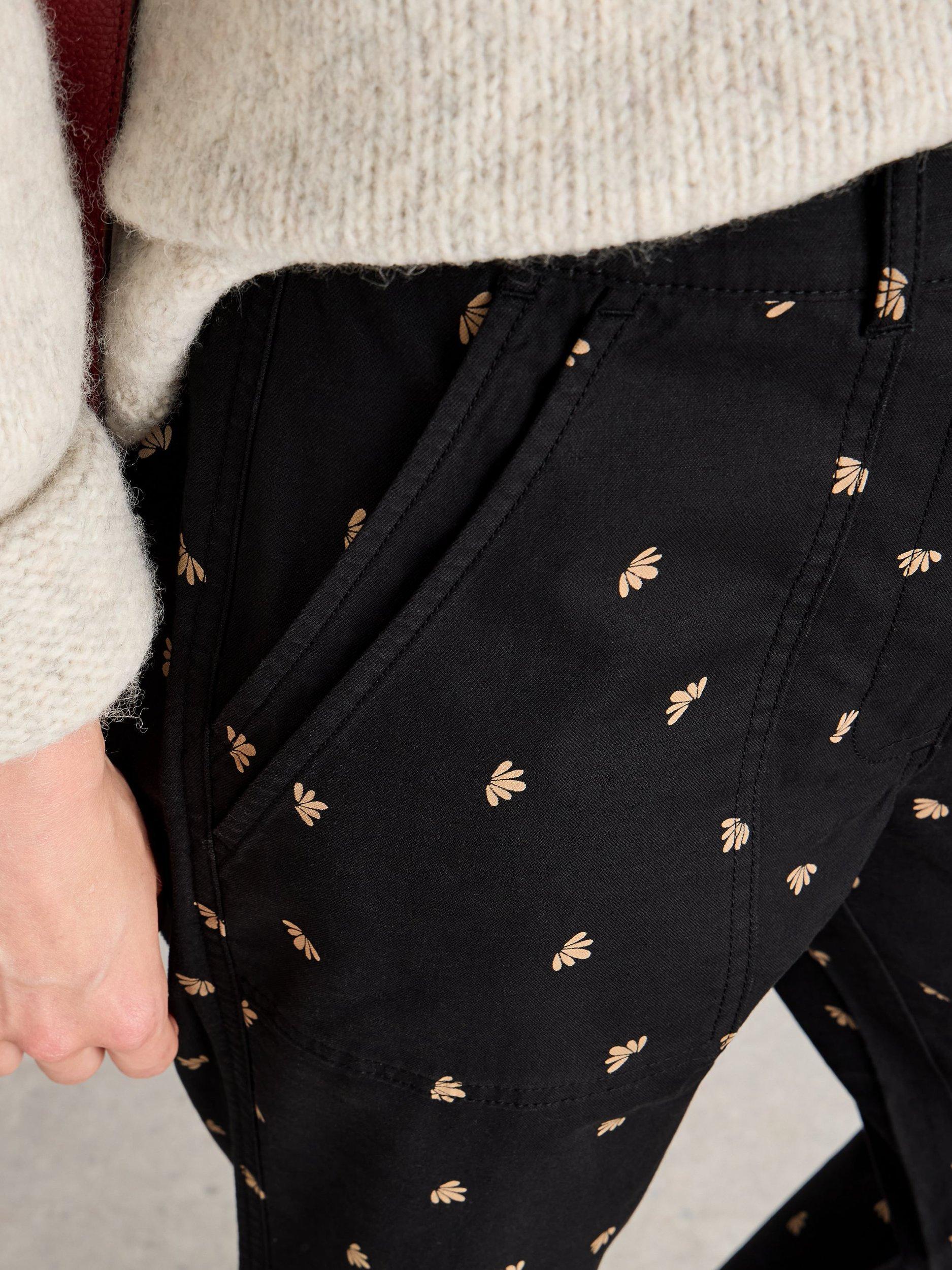 Product image 3 of 6, which shows White Stuff Abstract Twister Chinos, Black, 6S