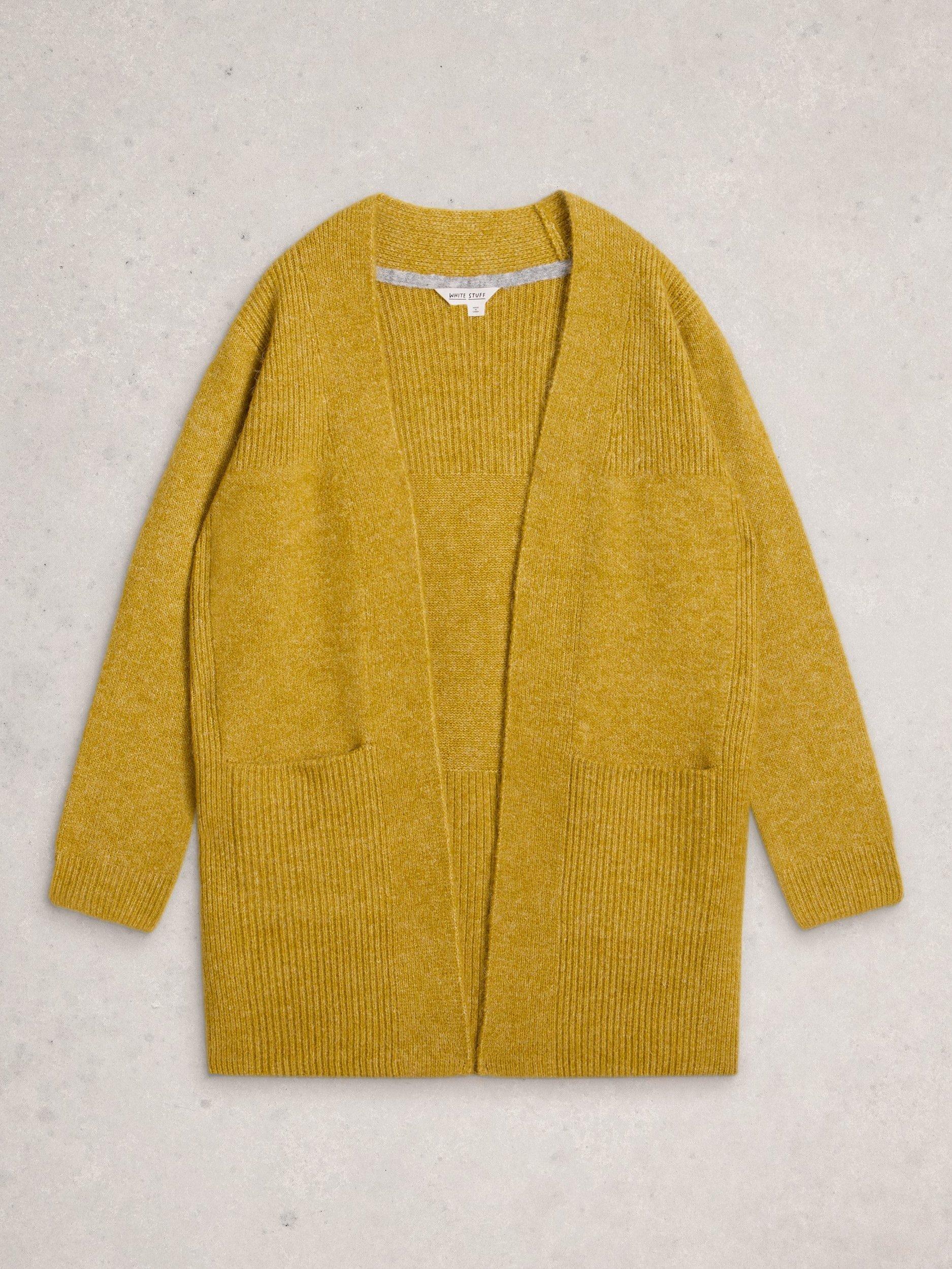 Product image 5 of 6, which shows White Stuff Erin Longline Cardigan, Yellow, S