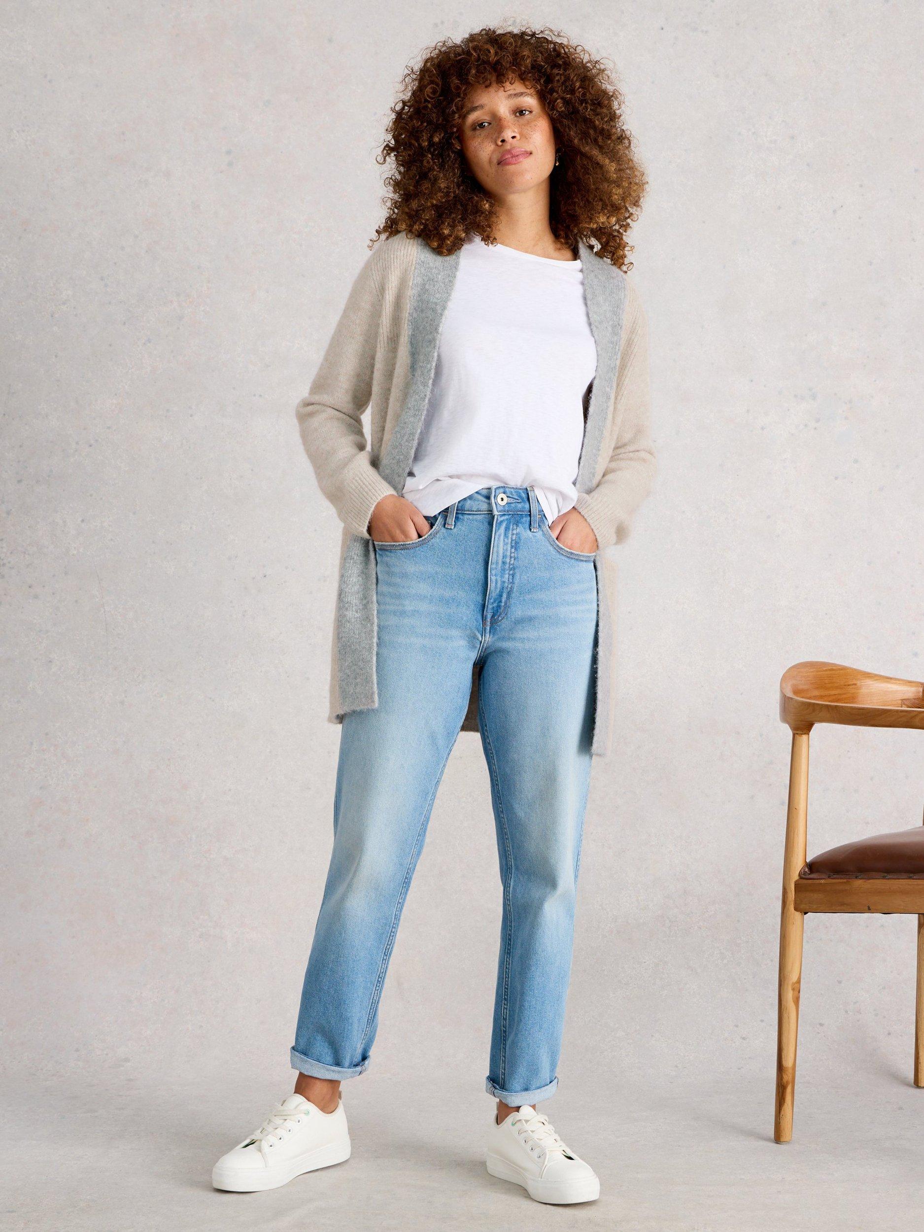 Product image 1 of 6, which shows White Stuff Erin Colour Block Open Neck Cardigan, Natural/Multi, S