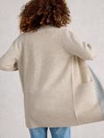 White Stuff Erin Colour Block Open Neck Cardigan, Natural/Multi