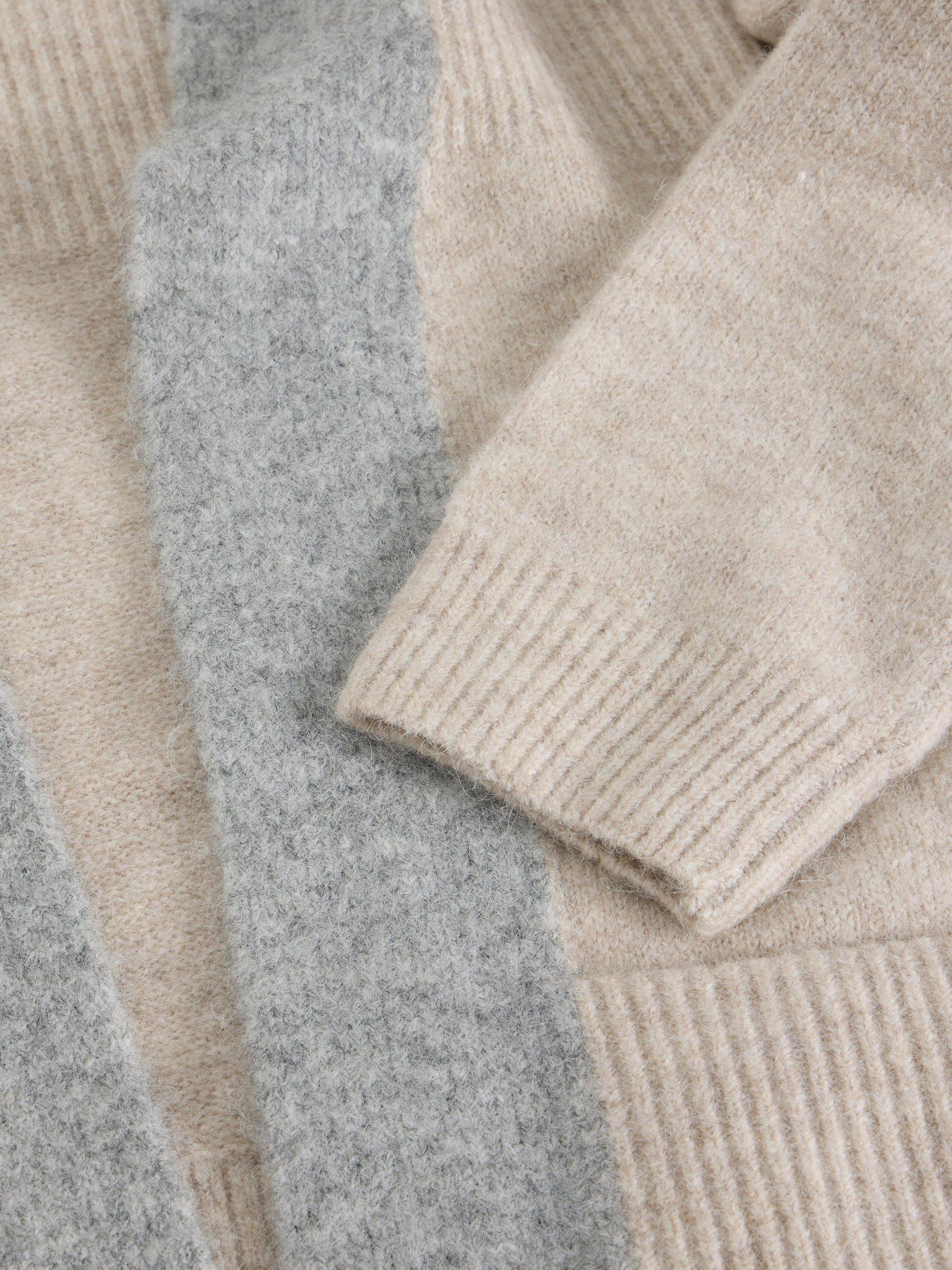 Product image 6 of 6, which shows White Stuff Erin Colour Block Open Neck Cardigan, Natural/Multi, S